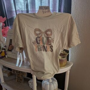 Gildan Cream 'Give Thanks' Short Sleeve Tee